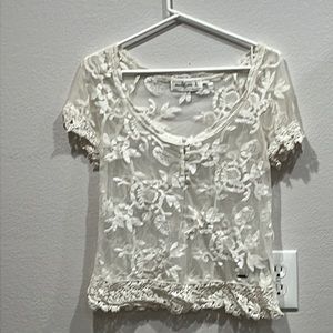 Abercrombie & Fitch Fairy Mesh Lace Layer Top/Blouse size M